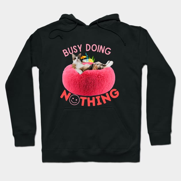 Busy Doing Nothing (Furry Pouf) Hoodie by leBoosh-Designs